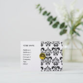 DAMASK MON RUBY hellgelbes Goldplatingold Visitenkarte (Stehend Vorderseite)