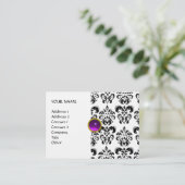 DAMASK MON RUBY hellgrau-lila Goldwäsche Visitenkarte (Stehend Vorderseite)