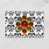 DAMASK MON RUBY hellrotes violettes Graugold Visitenkarte (Rückseite)