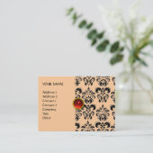 DAMASK MON RUBY hellrotes violettes Graugold Visitenkarte (Stehend Vorderseite)