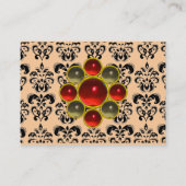 DAMASK MON RUBY hellrotes violettes Graugold Visitenkarte (Rückseite)