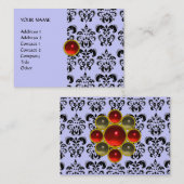 DAMASK MON RUBY hellrotes violettes Graugold Visitenkarte (Vorne/Hinten)
