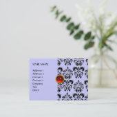 DAMASK MON RUBY hellrotes violettes Graugold Visitenkarte (Stehend Vorderseite)