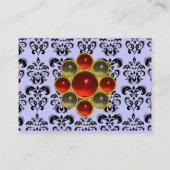 DAMASK MON RUBY hellrotes violettes Graugold Visitenkarte (Rückseite)