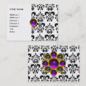 DAMASK MON RUBY lila Goldperle Visitenkarte (Vorne/Hinten)