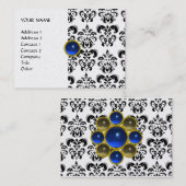 DAMASK MON RUBY Schwarz-weiße Perle Visitenkarte (Vorne/Hinten)