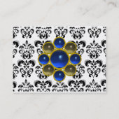 DAMASK MON RUBY Schwarz-weiße Perle Visitenkarte (Rückseite)