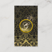 DAMASK MONOGRAM Achat grau cremefarben Visitenkarte (Rückseite)