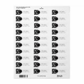 Damask Monogram Address Labels Black Silver (Vorne)
