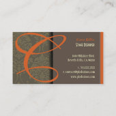 Damask Monogram Business Card/DIY Farbe Visitenkarte (Rückseite)