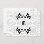 Damask Monogram Design Postkarte (Vorne/Hinten)
