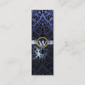 DAMASK MONOGRAM Edelband lila Mini Visitenkarte (Rückseite)