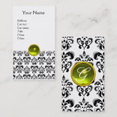 DAMASK MONOGRAM Edelstein gelb Visitenkarte (Vorne/Hinten)