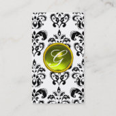 DAMASK MONOGRAM Edelstein gelb Visitenkarte (Rückseite)