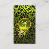 DAMASK MONOGRAM Edelstein gelb Visitenkarte (Rückseite)