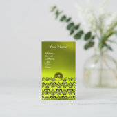 DAMASK MONOGRAM-Edelstein gelb Visitenkarte (Stehend Vorderseite)