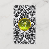 DAMASK MONOGRAM Edelstein gelb Visitenkarte (Rückseite)