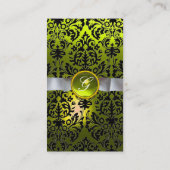 DAMASK MONOGRAM Edelstein Gelbfarbband Visitenkarte (Rückseite)