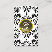 DAMASK MONOGRAM-Edelstein grau-platinfrei Visitenkarte (Rückseite)