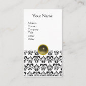DAMASK MONOGRAM-Edelstein grau-platinfrei Visitenkarte (Vorderseite)