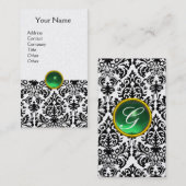 DAMASK MONOGRAM Edelstein grünes Platin Visitenkarte (Vorne/Hinten)