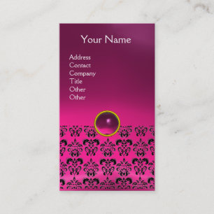 DAMASK MONOGRAM-Edelstein Rosa Fuchsia Visitenkarte