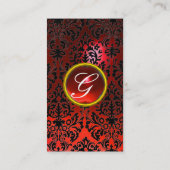DAMASK MONOGRAM Edelstein Roter Ruby, leicht weiß Visitenkarte (Rückseite)