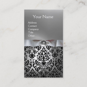 DAMASK MONOGRAM Edelstein Schwarz Visitenkarte