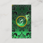 DAMASK MONOGRAM grün Visitenkarte (Rückseite)
