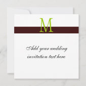 Damask Monogram Hochzeit Einladung Apple Green (Rückseite)