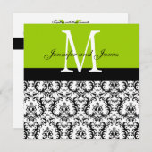 Damask Monogram Hochzeit Einladungen Apple Green (Vorne/Hinten)