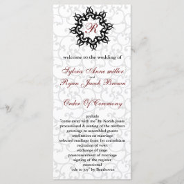 Damask MONOGRAM Hochzeitsprogramm Programm