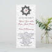 Damask MONOGRAM Hochzeitsprogramm Programm (Stehend Vorderseite)