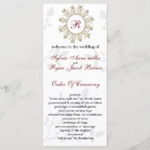 Damask MONOGRAM Hochzeitsprogramm Programm (Vorderseite)