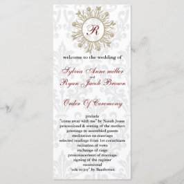 Damask MONOGRAM Hochzeitsprogramm Programm