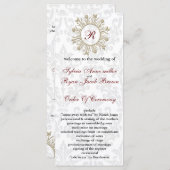 Damask MONOGRAM Hochzeitsprogramm Programm (Vorne/Hinten)