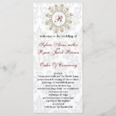 Damask MONOGRAM Hochzeitsprogramm Programm (Vorderseite)