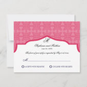 Damask Monogram Honeysuckle RSVP Card (Vorderseite)