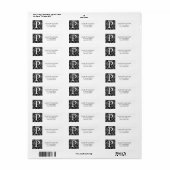 Damask Monogram P Address Mailing Labels (Vorne)