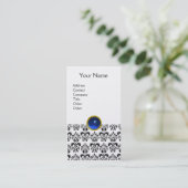 DAMASK MONOGRAM Perle Visitenkarte (Stehend Vorderseite)