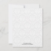 Damask Monogram Probe Dinner Card Aquamarin Einladung (Rückseite)