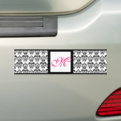 DAMASK MONOGRAM, rosa Fuchsie Autoaufkleber (Auf Auto)
