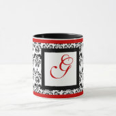 DAMASK MONOGRAM, rot Tasse (Zentrum)