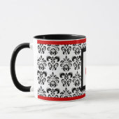 DAMASK MONOGRAM, rot Tasse (Links)