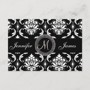 Damask Monogram RSVP Cards für Square Einladung