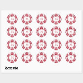 Damask Monogram Umschlag Aufklebers Stickers Red (Blatt)