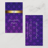 Damask Monogram Visitenkarte Professional (Vorne/Hinten)