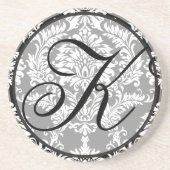 Damask Monogram Wedding Anniversary Untersetzer (Vorne)