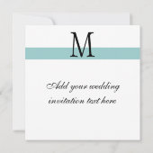 Damask Monogram Wedding Blue Einladung (Rückseite)