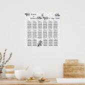 Damask Monogram Wedding Chart Poster (Küche)